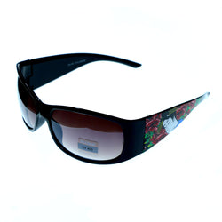 Mi Amore UV protection Oriental print Goggle-Sunglasses Black Frame & Gray Lens