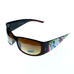 Mi Amore UV protection Large skull print Goggle-Sunglasses Brown Frame & Brown Lens