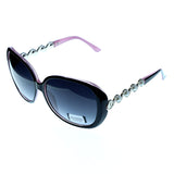 Pink & Gray Colored Composite Oversize-Sunglasses #3876