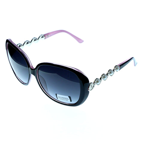 Pink & Gray Colored Composite Oversize-Sunglasses #3876