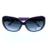 Purple & Gray Colored Composite Oversize-Sunglasses #3876