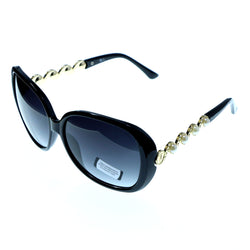 Black & Gray Colored Composite Oversize-Sunglasses #3876