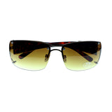 UV protection Semi-Rimless-Sunglasses Tortoise-Shell & Yellow Colored #3937