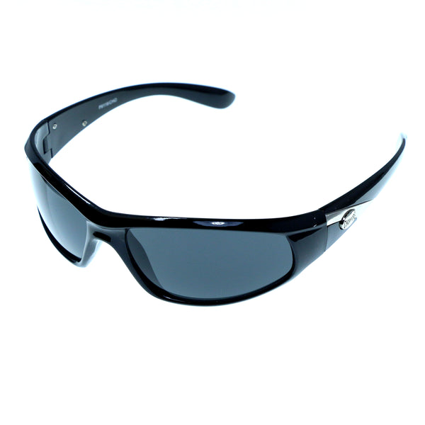 Black & Gray Colored Acrylic Sport-Sunglasses With Logo Accents #3924