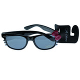 Mi Amore UV protection Shatter resistant Poly Carbonate Vintage Style Sunglasses Black Frame & Black Lens