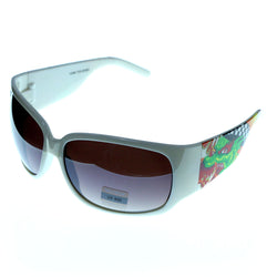 Mi Amore UV protection Dragon print Goggle-Sunglasses White Frame & Gray Lens