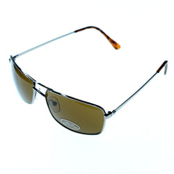 Mi Amore UV protection Sport-Sunglasses Silver-Tone Frame/Brown Lens