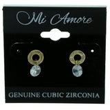 Cubic Zirconia Dangle-Earrings With Crystal Accents  Gold-Tone Color #2739