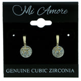 Cubic Zirconia Bow Dangle-Earrings  With Crystal Accents Gold-Tone Color #2749