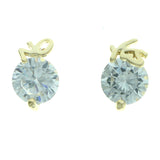 Cubic Zirconia Yes No Stud-Earrings With Crystal Accents Gold-Tone Color #2753