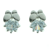 Cubic Zirconia Butterfly Stud-Earrings  With Crystal Accents Silver-Tone Color #2760