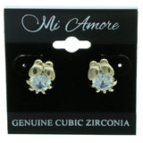 Cubic Zirconia Butterfly Stud-Earrings  With Crystal Accents Gold-Tone Color #2759