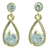 Cubic Zirconia Dangle-Earrings With Crystal Accents  Gold-Tone Color #2763