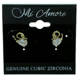 Cubic Zirconia Bird Stud-Earrings  With Crystal Accents Gold-Tone Color #2767