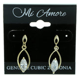 Cubic Zirconia Dangle-Earrings With Crystal Accents  Gold-Tone Color #2775