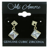 Square Drop-Dangle-Earrings With Crystal Accents  Gold-Tone Color #2783