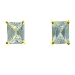 Cubic Zirconia Stud-Earrings With Crystal Accents  Gold-Tone Color #2821