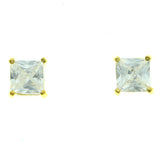 Cubic Zirconia Stud-Earrings With Crystal Accents  Gold-Tone Color #2826
