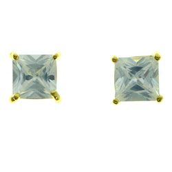 Cubic Zirconia Stud-Earrings With Crystal Accents  Gold-Tone Color #2829