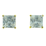 Cubic Zirconia Stud-Earrings With Crystal Accents  Gold-Tone Color #2831