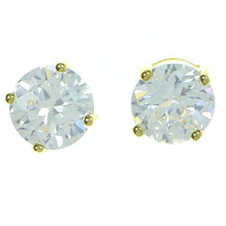 Round Stud-Earrings With Crystal Accents  Gold-Tone Color #2834