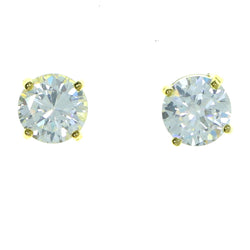 Round Stud-Earrings With Crystal Accents  Gold-Tone Color #2835