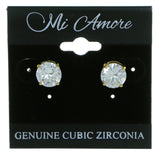 Round Stud-Earrings With Crystal Accents  Gold-Tone Color #2837