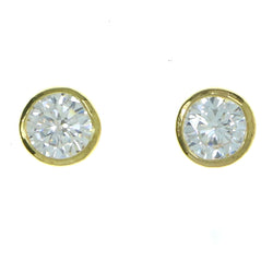 Round Stud-Earrings With Crystal Accents  Gold-Tone Color #2842