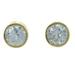 Round Stud-Earrings With Crystal Accents  Gold-Tone Color #2843