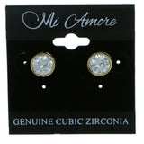 Round Stud-Earrings With Crystal Accents  Gold-Tone Color #2843