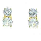 Round Stud-Earrings With Crystal Accents  Gold-Tone Color #2879