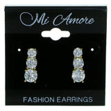 Three Circles Stud-Earrings With Crystal Accents  Gold-Tone Color #2878