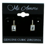 Rectangle Stud-Earrings With Crystal Accents  Gold-Tone Color #2882