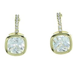 Gold-Tone Metal Stud-Earrings With Crystal Accents #2886