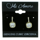 Gold-Tone Metal Stud-Earrings With Crystal Accents #2886