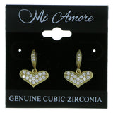 Heart Dangle-Earrings With Crystal Accents  Gold-Tone Color #2907
