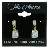 Rectangular  Drop-Dangle-Earrings With Crystal Accents  Gold-Tone Color #2909