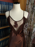 Metallic Brown Chemise with Floral Accents