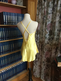 Silky Yellow Side Tie Chemise and Thong