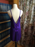 Silky Royal Purple Chemise with Bows Down the Back