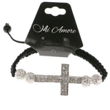Cross Shamballa-Bracelet With Crystal Accents  Silver-Tone Color #3804