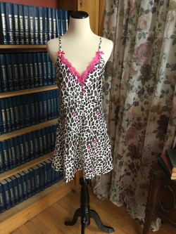 Pink and Black Lace Leopard Print Chemise