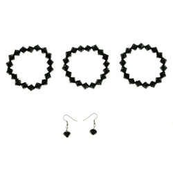 Mi Amore Bracelet-Earring-Set Black