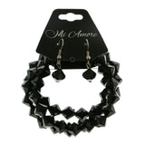 Mi Amore Bracelet-Earring-Set Black