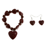 Mi Amore Hearts Bracelet-Earring-Set Red