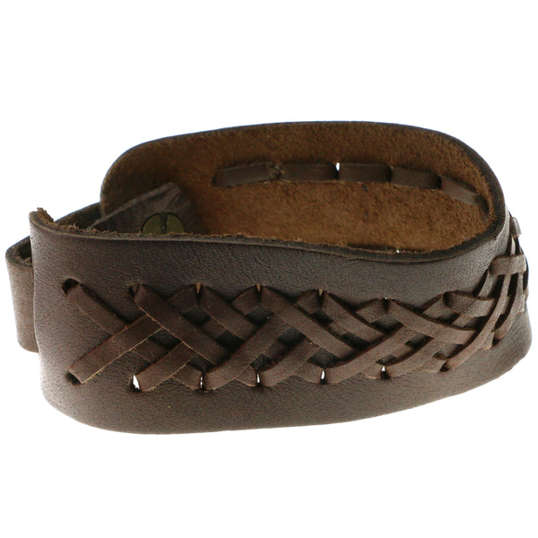 Brown Synthetic-Fiber Mens-Bracelet #3232