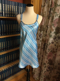 Blue Striped Silky Lace Chemise