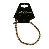 Black & Gold-Tone Colored Metal Beaded-Bracelet #4179