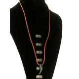 Tusk Pendant-Necklace Red & Black Colored #4165