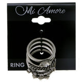 Silver-Tone 4 Piece Ring Set AER5